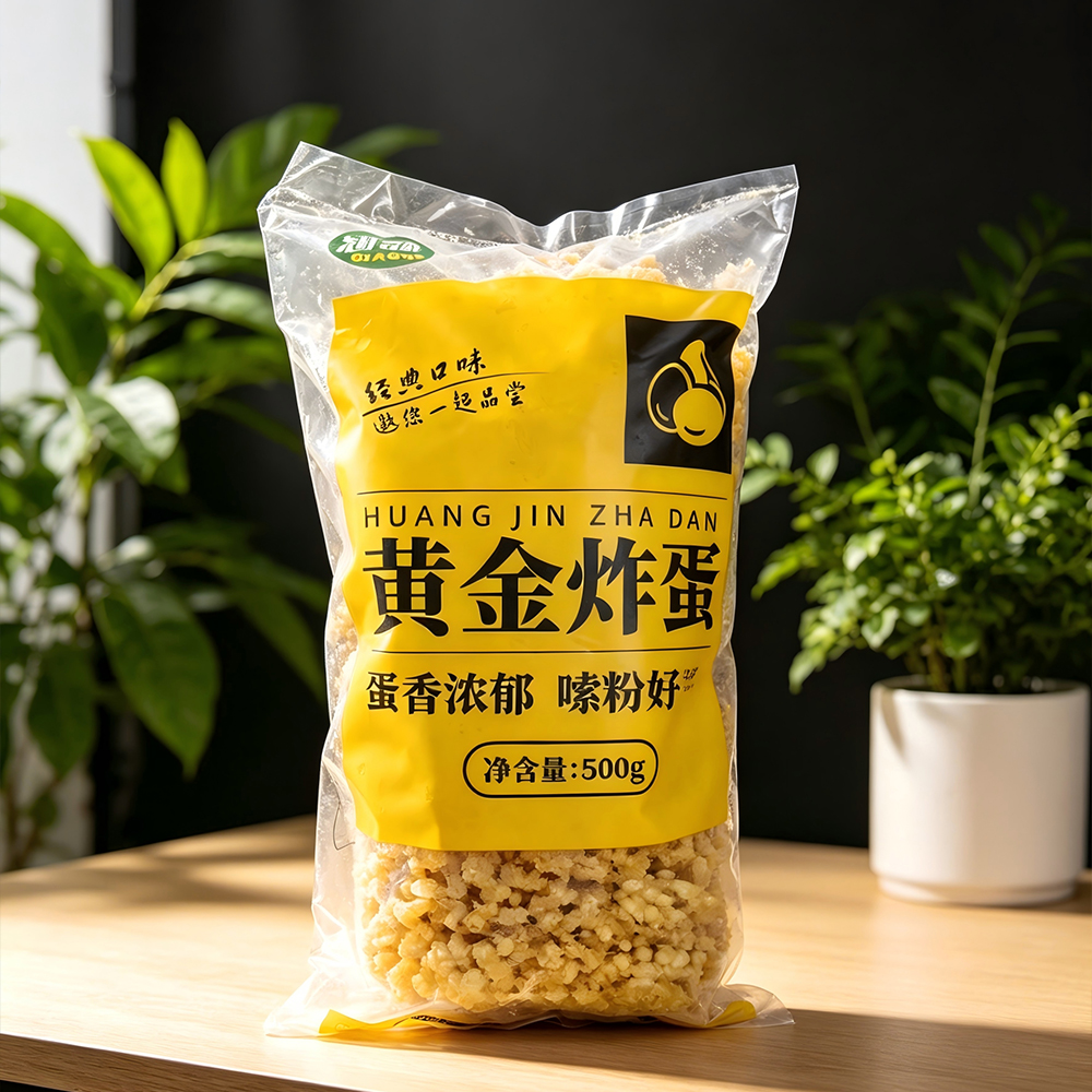 1 bag of gold fried egg plastic packaging