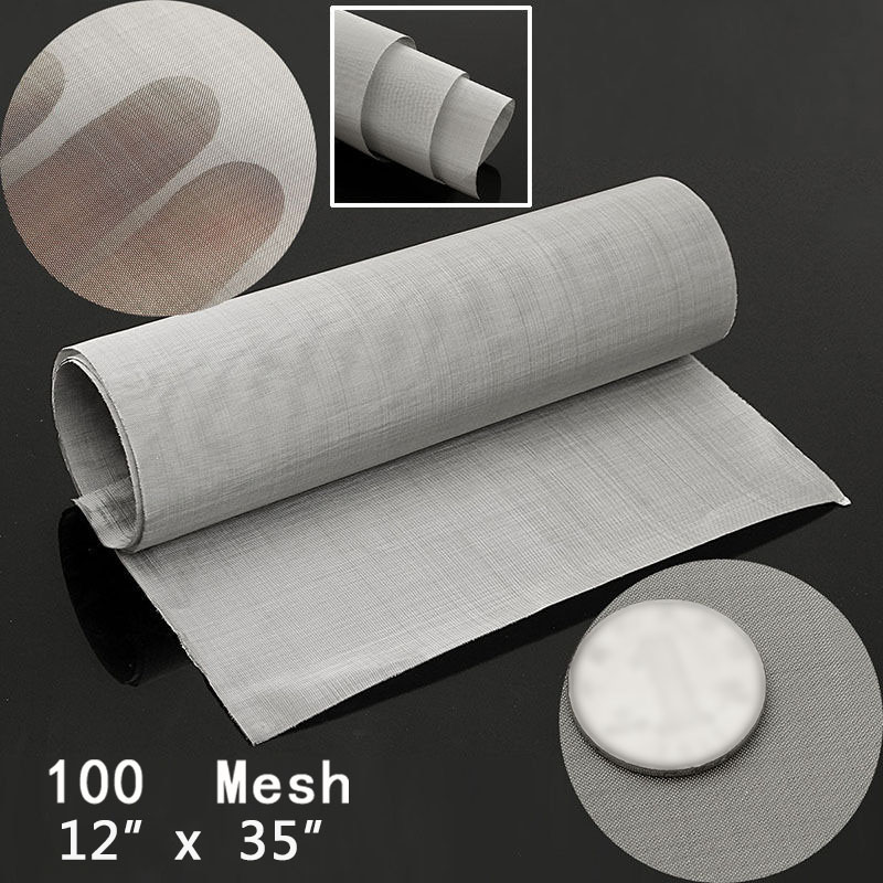 Stainless Steel Woven Wire 35x12inches 100 Mesh Woven Wires Shielding Fabric Cloth Household Working Screen Filter Sheets