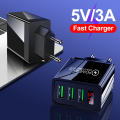 Quick Charge 3.0 LED Display 3 USB Charger 3A Fast Charging For iPhone 11 Charger Adapter Mobile Phone Chargers For Samsung S10