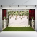 Wedding Event White Curtain Blossom Floral Garland Wall Photography Backgrounds Photographic Flower Backdrops for Photo Studio