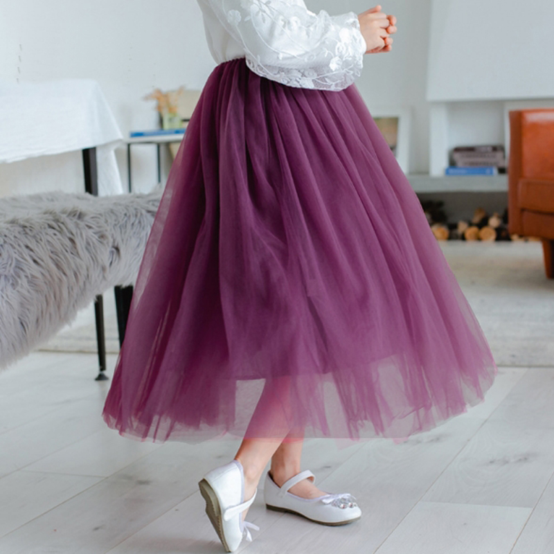 Girls TuTu Long Skirts Fluffy Kids Ball Gown Soft Pettiskirts Kids Tulle Skirt Toddler Girl Princess Dance Party Skirt