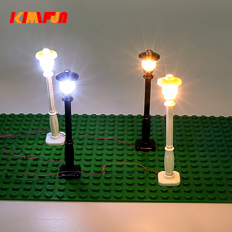 Light Street Lamp Post DIY MOC Building Blocks Bricks Colorful LED Light emitting Compatible Block Tools for Models Kids Toys