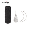 Nunify 50 Meters Black Weave Thread For Brazilian Indian Hair Weft Extension Weaving Type Curved Thread Sewing Salon Styling