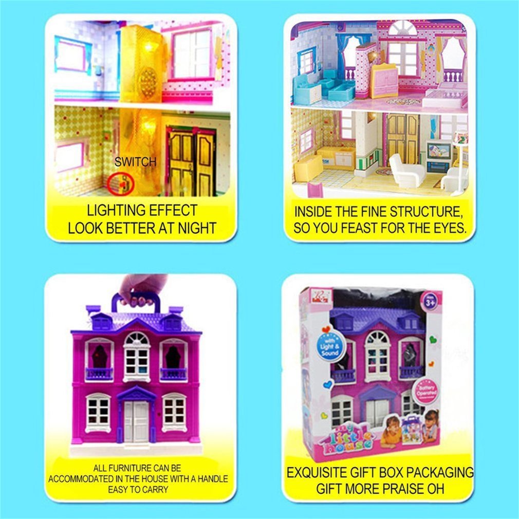 New DIY Doll House With Furniture Miniature House Luxury Simulation Dollhouse Assembling Toys For Kids Children Birthday Gifts