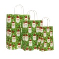 10pcs/lot 27x21x11cm Cartoon Paper Bag With Handles Decoration Merry Christmas Gift Bags Snacks Candy Packaging Bag