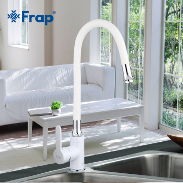 Frap New White Flexible Kitchen Sink Faucet Brass 360 degree Rotation Torneira Cozinha Water Tap Mixer Kitchen Tap F4041