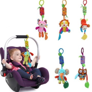 Animal Clip Baby Crib Bed Hanging Bells Toys Baby Kids Rattles Toys Stroller Pram Crib Hanging Soft Plush Toys