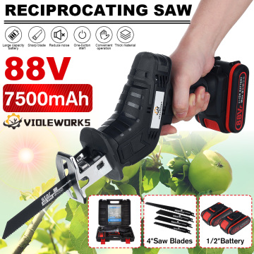 NEW 88V Cordless Reciprocating Saw Rechargeable Wood Metal Cutting with Battery and 4 Pieces Blades Power Tools