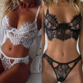 2020 Women Sexy Embroidery Lace Lingerie Babydolls Underwear Sleepwear Nightgown Bra Set G-string Panties