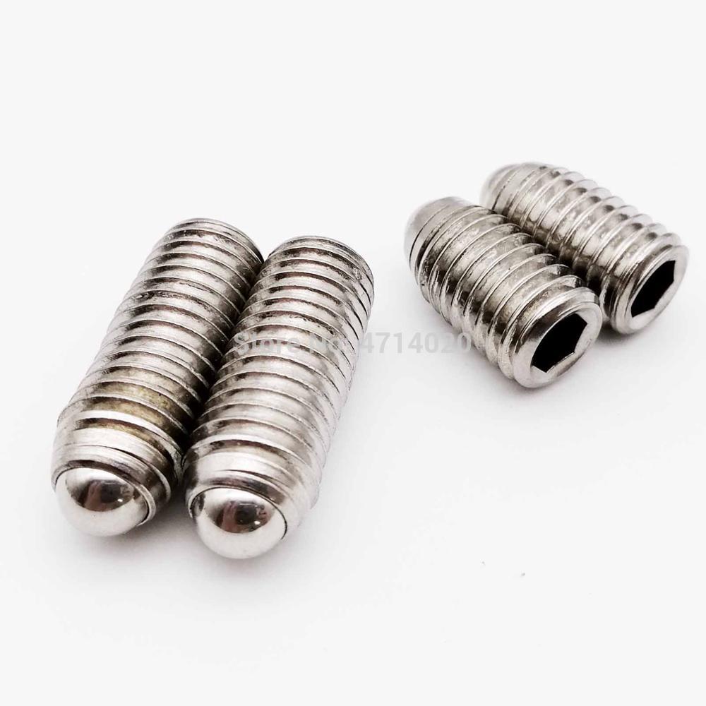 2/5/10/20pcs M3 M4 M5 M6 M8 M10 M12 A2-70 304 stainless steel Hex Socket Allen Spring Ball Plunger Grub Point Set Screw Bolt