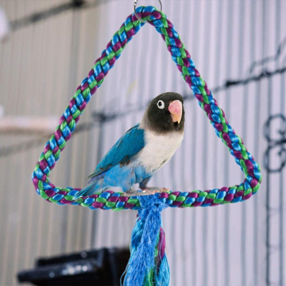 Parrot Swing Toys Bird Chew Toy Stand Perch Swing Perch Cage Swing Toy for Small & Medium Birds or Parrots