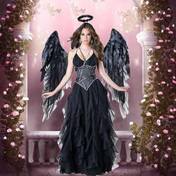 Halloween dark angel demon dress cosplay sexy wings goddess witch costumes suitable for any figure