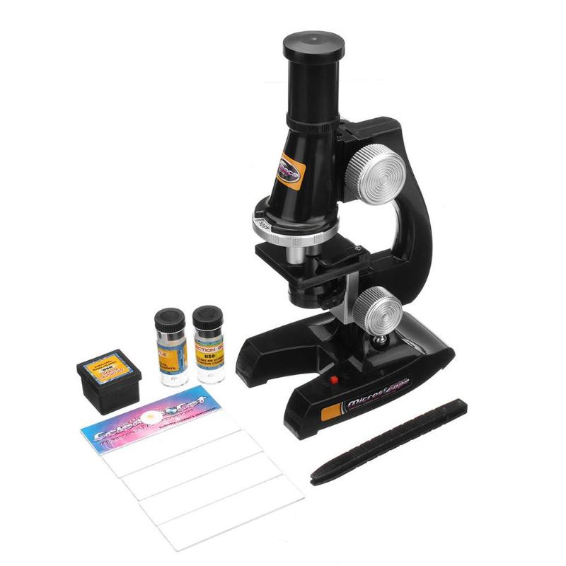 Microscope Kit Lab Led 100X/200X/450X Homeschool Science Educational Toy Gift Refined Biological Microscope For Kid Child