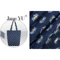 JaneYU Geometric Pattern New Broken Hole Patch Wash Denim Fabric Glitter Powder Shoes Fabric Bag Doll DIY Cloth