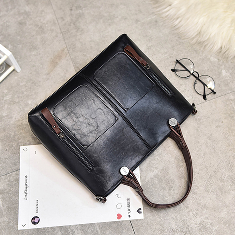 2021 Vintage Luxury Handbag Female Causal Totes Bag Leather Women Handbag Messenger Bag Clutch Handbags Winter Bolsa Feminina