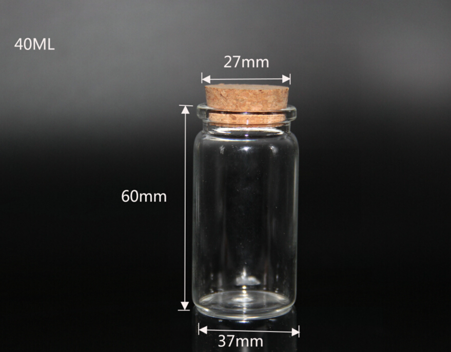 10pcs 20ml 30ml 40ml 50ml 60ml 70ml 100ml Glass Bottles Jars Vial With Cork Stopper Decorative Corked Mini Liquid Food Bottles