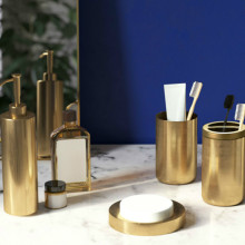 Gold Nordic style Bathroom Supplies Lotion Bottle Toothbrush Cup Toothbrush Holder Soap Dish Four-piece Set Bathroom Accessories