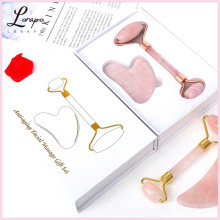 Facial Massager Rose Quartz Roller Mute Powder Crystal Roller Jade Roller Scraper Massager Relaxation Slimming Beauty Tool