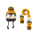 New 2pcs/set baby winter hat autumn Keep Warm Hats & Scarf Pompom Ball Knitted Crochet Beanies Hats for kids baby boys hat caps