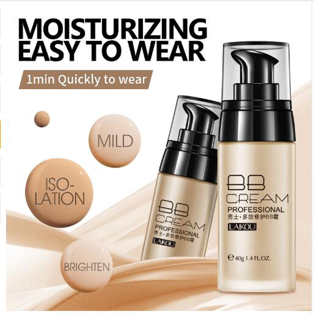 LAIKOU Men BB Cream Face Cream Natural Whitening Skin Care Men Effective Care Sunscreen Face Foundation Base Makeup Skin Color
