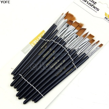 12pcs/set Acrylic Art Craft Artist Oil Watercolor Painting Paint Brush