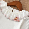 Autumn Sweet Baby Girls Lace Basic Shirt Fashion Girls Tops Cotton Blouse Long Sleeve Princess Girls Shirts 1-11Y RT121