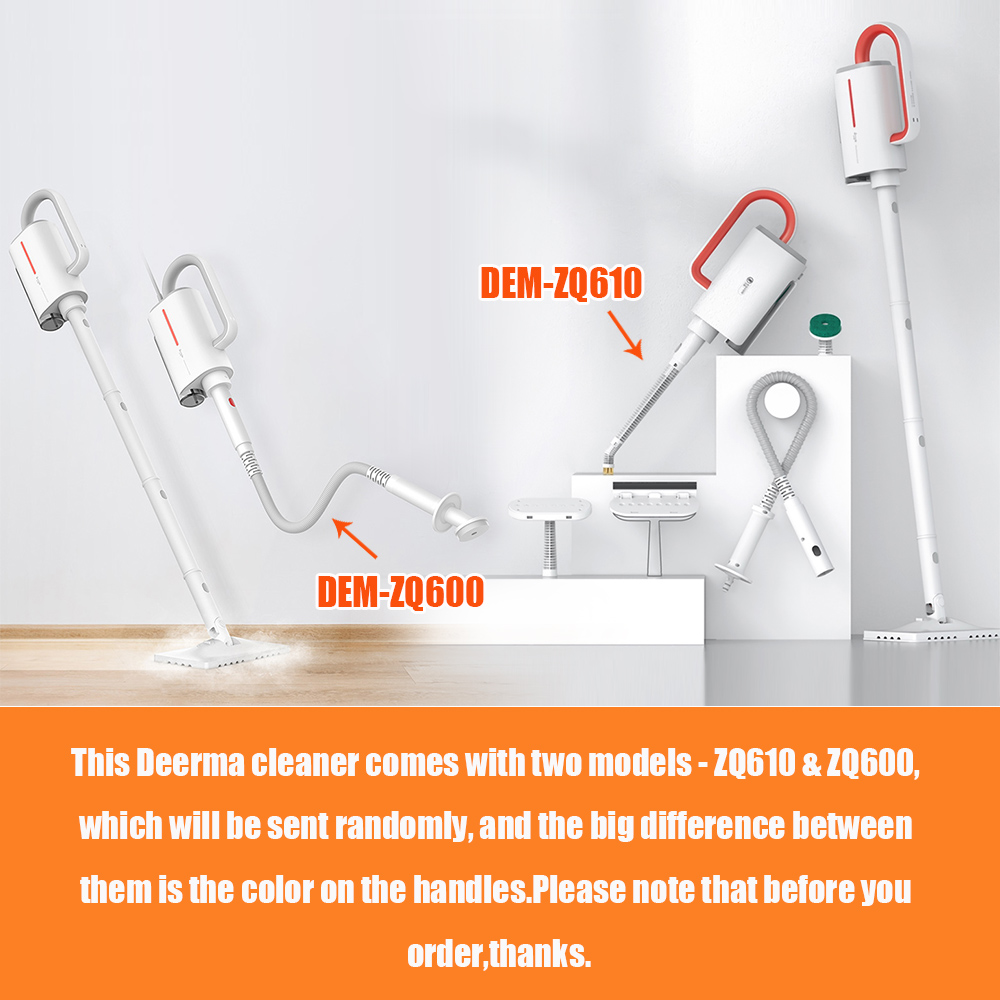 Deerma Vacuum Cleaner Handheld Steam Cleaner ZQ610 ZQ600 With 5 Brush Heads 1600W Steam Glass Scraper Glass Cleaner