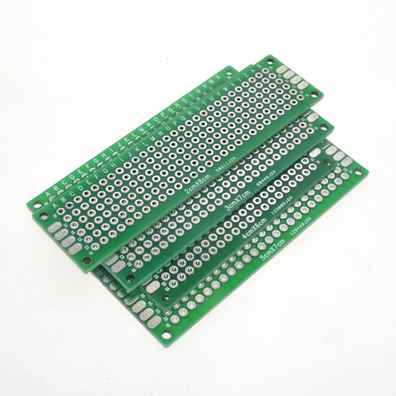 Dropshipping 20pcs 5x7 4x6 3x7 2x8cm double Side Copper prototype pcb Universal Board Fiberglass board for Arduino