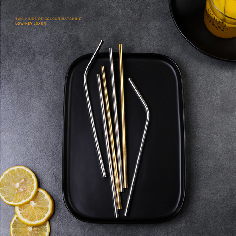 Nordic Colorful 304 Stainless Steel Drinking Straws Reusable Bent Metal Straw High Quality Tube Office Bar Drinkware Accessories