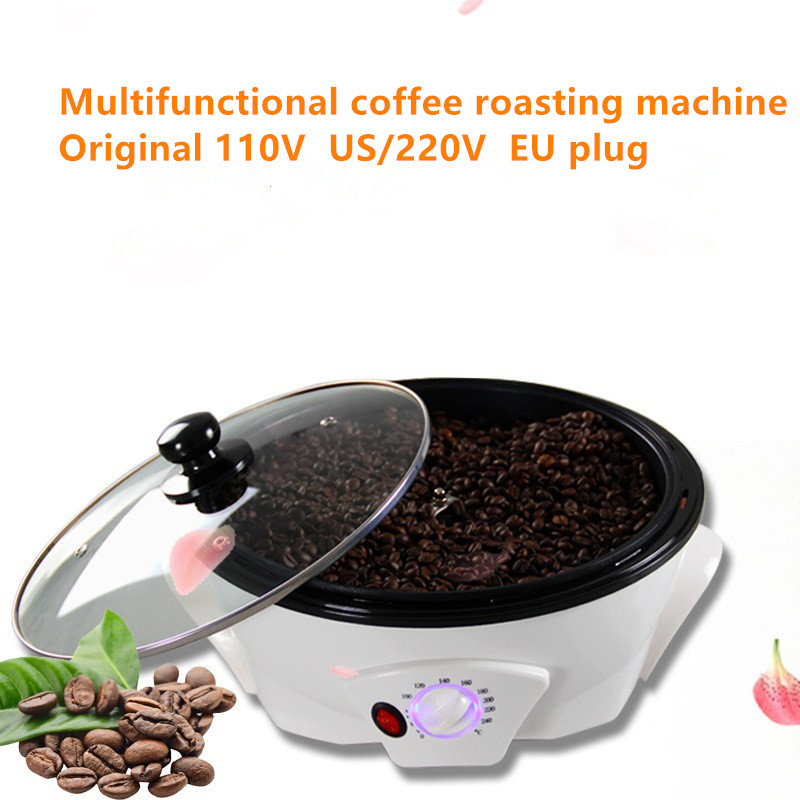 220V/110V Electric Home coffee roaster machine Coffee beans roasting 1200W non-stick coating baking tools household Grain drying