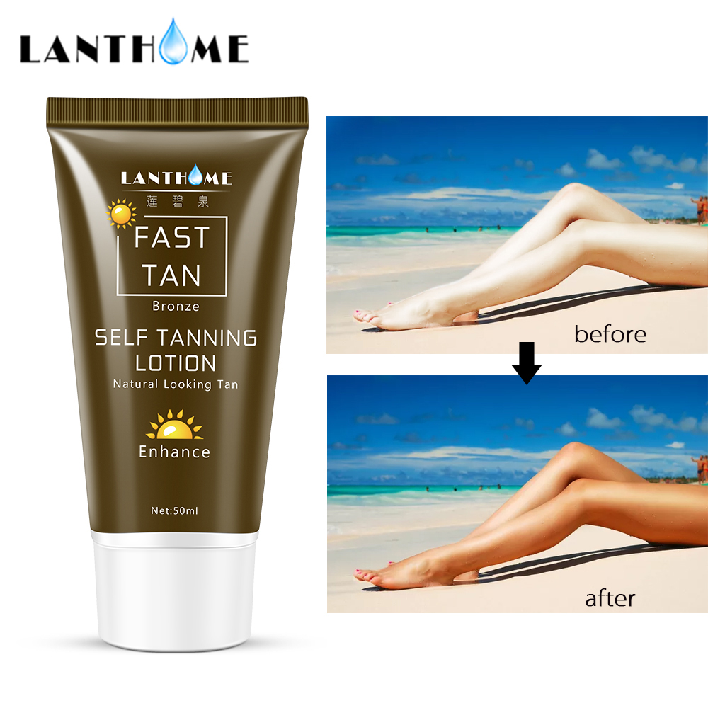 2pcs Bronzer Body Self Sun Tanning Enhance Lotion Fake Tan Cream Natural Bronzer Sunscreen Tanner Lotion Skin Darken Sun Tan Oil