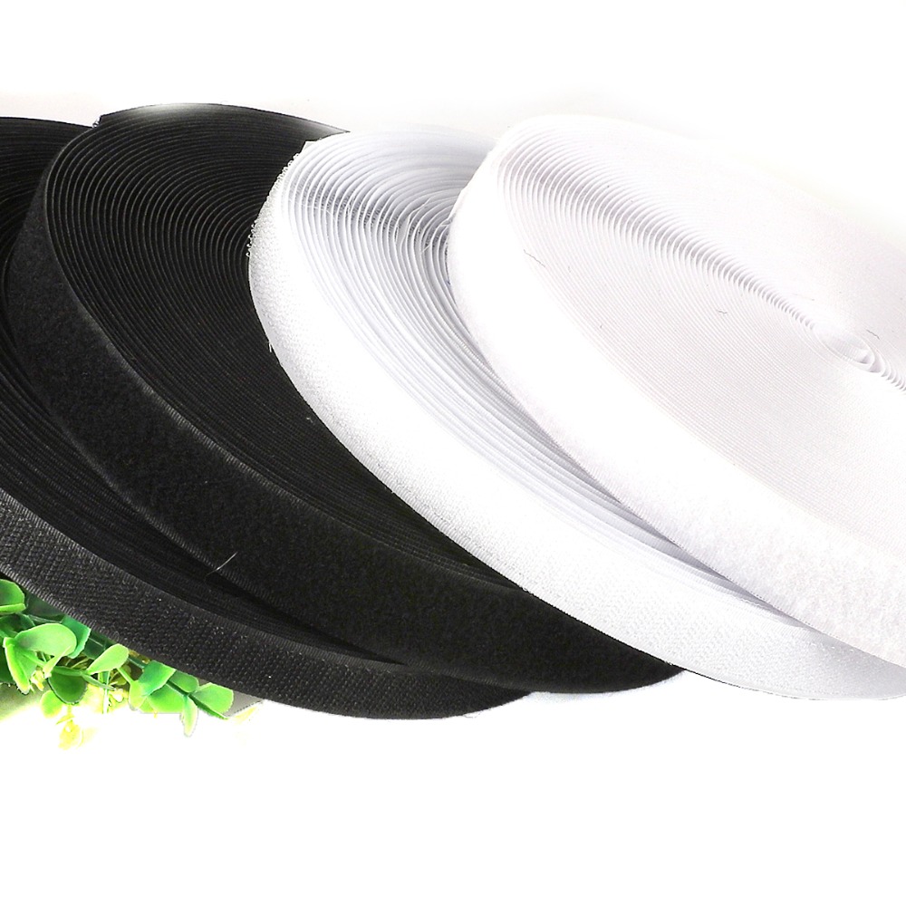 16mm-40mm Width 2 m/bag Black/White Hook and Loop Tape / Roll - Sew On Tape (Not Adhesive)