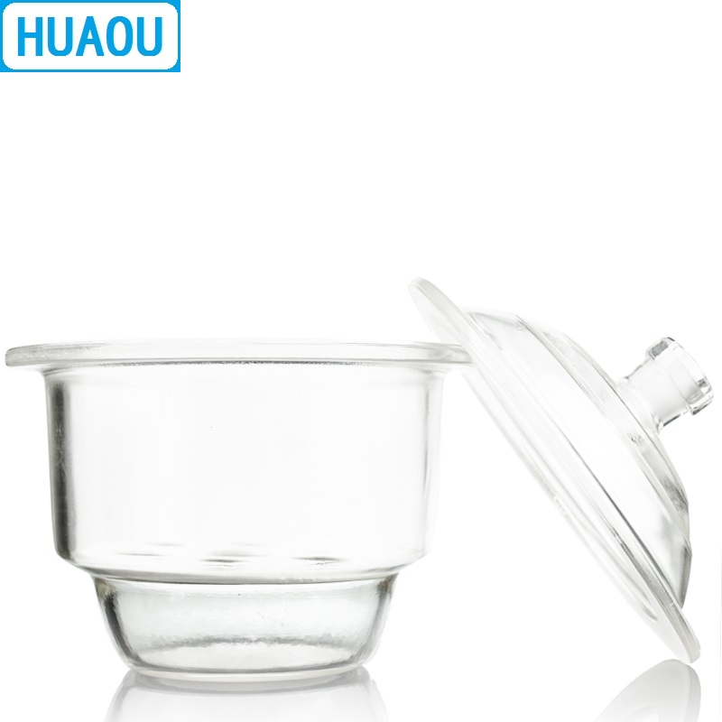 HUAOU 180mm Desiccator with Porcelain Plate Clear Glass Laboratory Drying Equipment