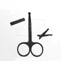 1pc Black Stainless Steel Makeup Scissors Nose Hair Small Scissor Rounded Eyebrow Eyelashes Epilator Hair Personal Care Tools