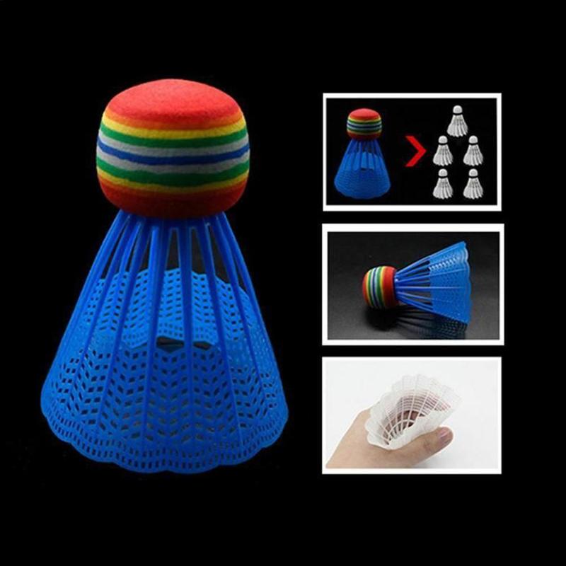10 Pack EVA Badminton Rainbow Ball Indoor and Outdoor Entertainment Plastic Nylon Badminton Transparent Barrel