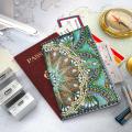 DIY Special Shaped Diamond Painting PU Leather Passport Protective Cover for Passport Embroidery Diamond Craft Gift
