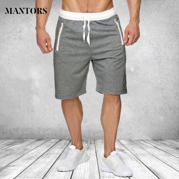 Summer Casual Men Shorts Male Sweatpants Fitness Joggers Short Gyms With Zipper Pockets Knee Length Men's Bodybuilding Shorts