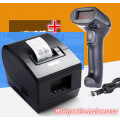 Gift 1pcs 1D wired scanner+ Barcode label printers Thermal clothing label printer Support 58mm printing Label/ticket printing