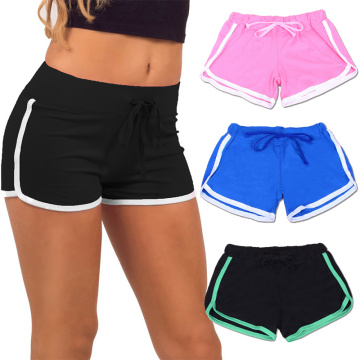 2019 New Women's Cotton Gym Shorts Summer Elastic Waist Fitness Running Shorts Sport Breathable Beach Egde Slim Workout Clothes