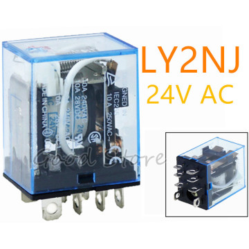 Free Shipping 10Pcs Relay LY2NJ 24V DC/AC ACSmall relay 10A 8PIN