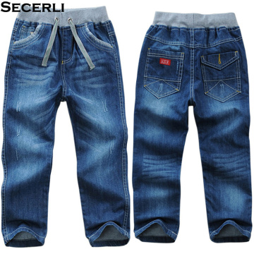 Cotton Kids Boys Pants Trousers 2 To 14 Y Children Jeans Pants Kids Denim Pants Spring Autumn Casual Elastic Waist Pants