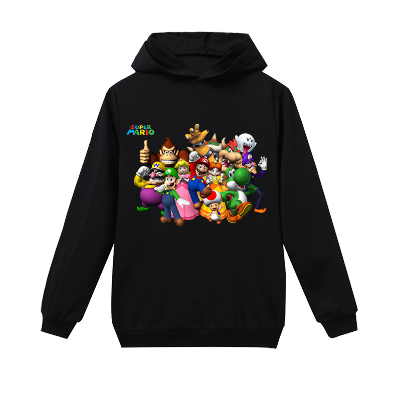 Super Mario Children Tops Kids Sweatshirt Clothes Hoodies Baby Boy Fashion Long Sleeve Shirts Girls Bros Game Cartoon