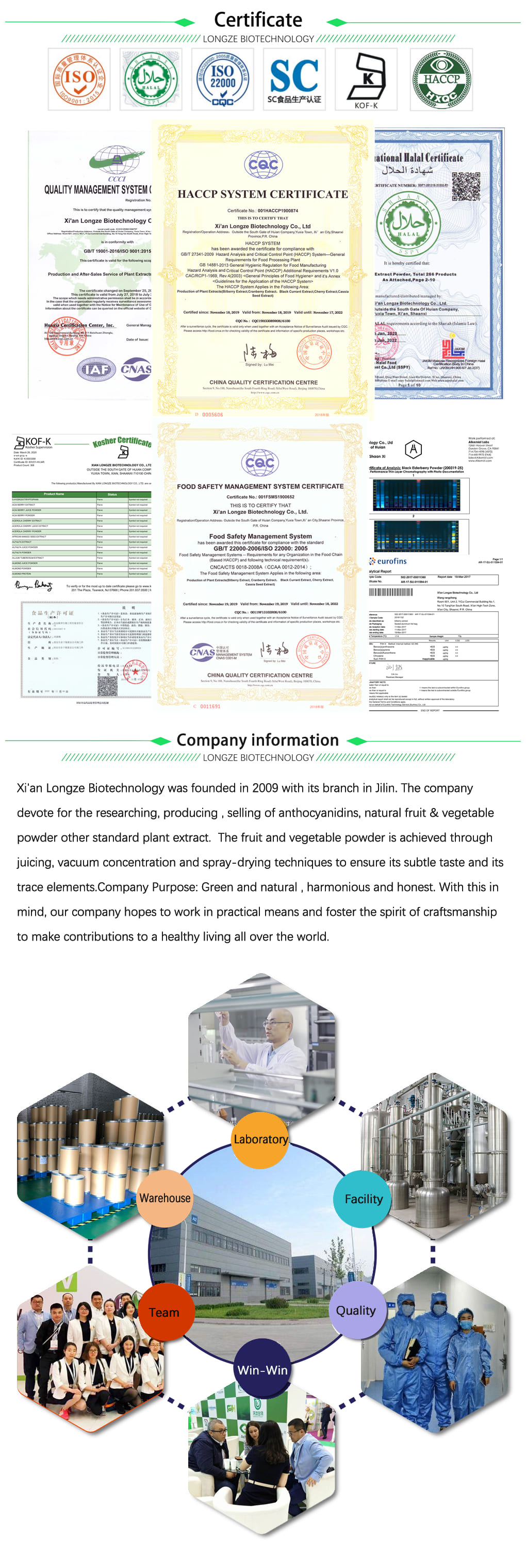 1.1Certificates&Company information