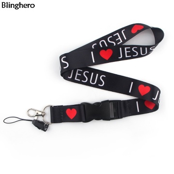 Blinghero I Love Jesus Lanyard Cool Letter Print Phone Holder Neck Straps Lanyards Stylish Lanyard Gift for Friends BH0286