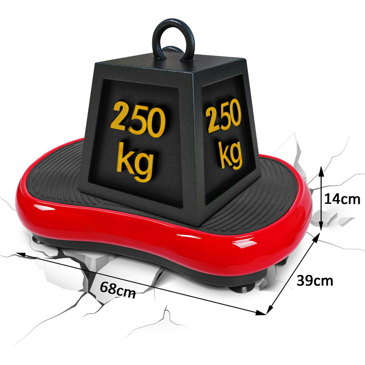 250KG Max Bearing Exercise Fitness Slim Vibration Machine Trainer Plate Platform Body Shaper +Remote Watch+ RC+Resistance Band