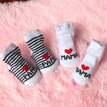 2020 New Lovely Soft Baby Socks Newborn Toddler Infant Kids Girls Boys Stripe Cotton Love Mama/papa Socks 0~6 Months Fashion