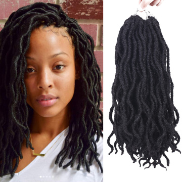 12inch Curly Goddess Faux Locs Crochet Hair Synthetic Wave Hair Ombre Braiding Hair Extensions Handmade Dreadlocks 18strands