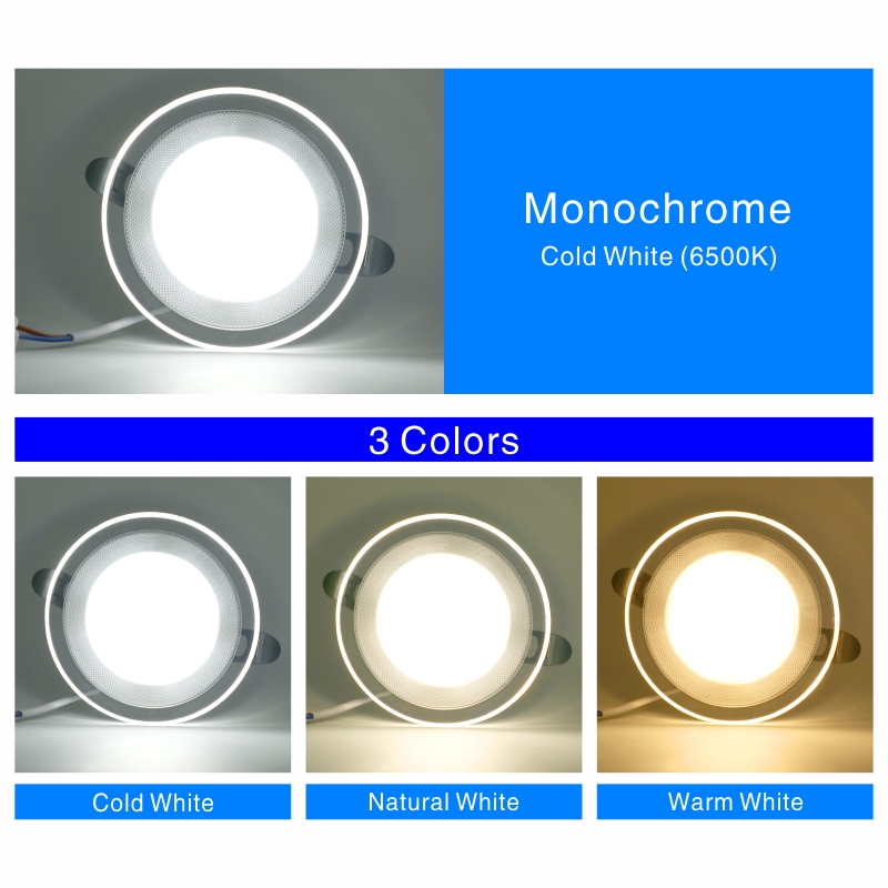 10pcs/lot LED Downlight 6W LED Lamp 220V Spotlight Recessed Round Panel Light 3 Colors Changeable Indoor Lighting Down light