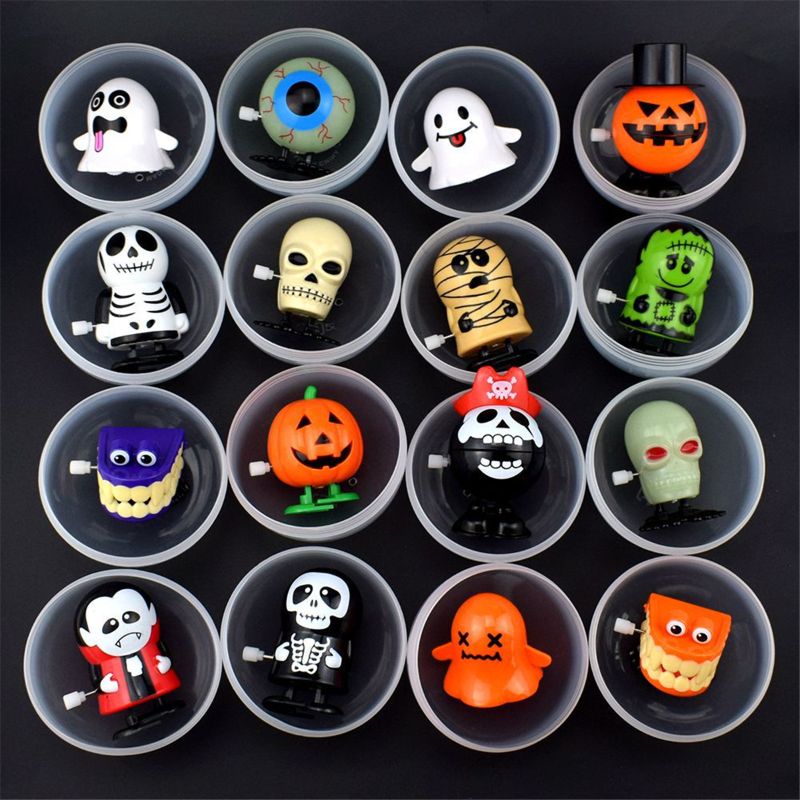 Skeleton Ghost Halloween Surprise Egg Clockwork Wind Up Toy Kid Party Favors L9CD