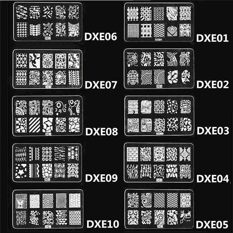 Random Style Acrylic Nail Art Templates Image Stamp Stamping Plate DIY Manicure Printing Design Polish Accessory Tools